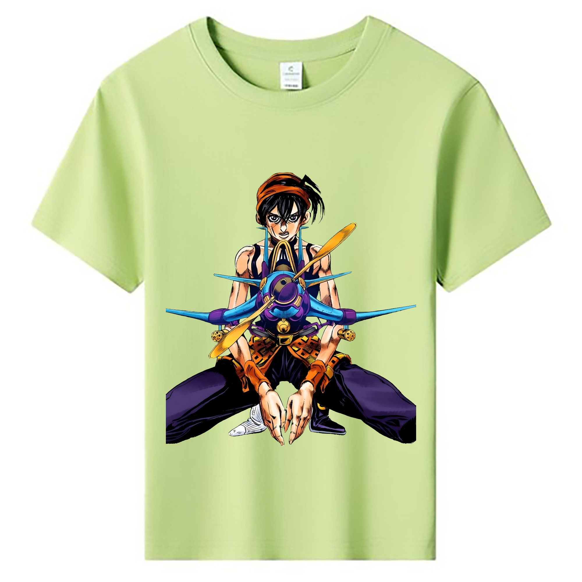 （画像用） ジョジョの奇妙な冒険 ナランチャ?ギルガ JoJo's Bizarre Adventure Narancia Ghirga 綿100％キッズTシャツ（フロントプリント）